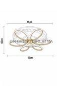 Papatya Gold Kasa 3 Renkli Kumandasız,65cm,oturma Odası,yatak Odası,salon Için Led Avize - 8