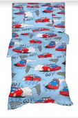 Tek Kişilik Mavi Yarış Arabası Nevresim Çarşaf Takımı - 1