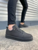 JY152 Cool Bağcıklı Keten Erkek Günlük Spor Klasik Ayakkabı KST - Siyah thumbnail 1