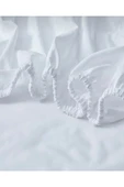 Çift Kişilik %100 Pamuklu Penye Lastikli Çarşaf Beyaz thumbnail 3