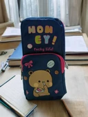 Relaxion Üç Gözlü Greyhound Honey Lacivert Kalem Çantası/Kalemlik (160) - 2