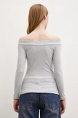 Kayık Yaka Bluz Gri thumbnail 6