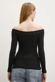Kayık Yaka Bluz Siyah thumbnail 6