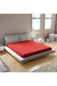 Penye Lastikli Çarşaf %100 Pamuk Tek Çift Battal Boy 100*200cm Bordo Renk - 1