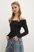 Kayık Yaka Bluz Siyah thumbnail 2
