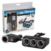 Olesson 1528 12-24v Tek Usb Girişli 120w 80cm Kablolu 3'lü Araç Çakmak Çoklayıcı - 1