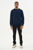 Süperlife Erkek Gri Bisiklet Yaka Ribanalı Regular Fit Sweatshirt spr26swk930 - 1