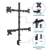 Powermaster Pm-054 13-27'' Dörtlü (Quad) Mekanik Lcd-led Gaming Monitör Tutucu Masa Stand Askı Aparatı - 3