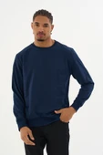 Süperlife Erkek Gri Bisiklet Yaka Ribanalı Regular Fit Sweatshirt spr26swk930 - 3