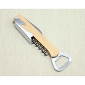 Ahşap Paslanmaz Çelik Tirbuşon Açacak - 1