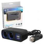Olesson 1638 12-24v Çift Usb Girişli 120w 80 Cm Kablolu 2'lı Araç Çakmak Çoklayıcı thumbnail 1