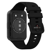 Huawei Watch Fit 2 Uyumlu PureLux Tam Uyumlu Silikon Kordon  Siyah - 2