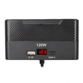Olesson 2014 12-24v Type-c + Usb-a Girişli 120w 80cm Kablolu 4'lü Araç Çakmak Çoklayıcı thumbnail 3