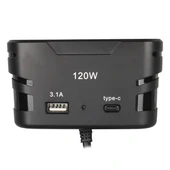 Olesson 2013 12-24v Type-c + Usb Girişli 120w 80 Cm Kablolu 3'lü Araç Çakmak Çoklayıcı thumbnail 3