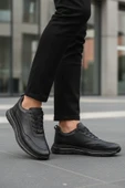 Marcomen Siyah Hakiki Deri Bağcıklı Erkek Sneaker thumbnail 3