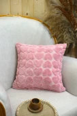 Love | Welsoft Jakarlı Dekoratif Kırlent Kılıfı 43x43 cm - ZTLOVE pembe - 1