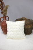 Love | Welsoft Jakarlı Dekoratif Kırlent Kılıfı 43x43 cm - ZTLOVE  EKRU - 4