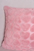 Love | Welsoft Jakarlı Dekoratif Kırlent Kılıfı 43x43 cm - ZTLOVE  pembe - 2