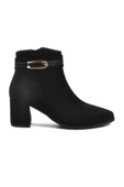Aspor Siyah Süet Fermuarlı İçi Kürklü Kadın Topuklu Bot thumbnail 2