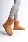 SELINA Bağcıksız Düz Taban İçi Kürklü Süet Kadın Bot  STT - Taba thumbnail 1