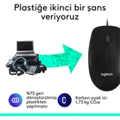 Logitech M100 Kablolu 1000 DPI USB Mouse - Siyah thumbnail 5