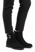 Aspor Siyah Süet Fermuarlı İçi Polarlı Kadın Topuklu Bot thumbnail 1