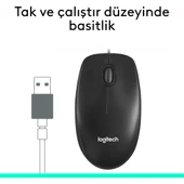 Logitech M90 USB Optik Kablolu Mouse - Siyah thumbnail 4