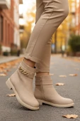 Aspor Bej İçi Kürklü Fermuarlı Kadın Topuklu Bot thumbnail 3