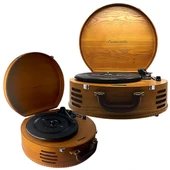 Pikap Crownwell Lion Ahşap Klasik Plak Çalar Bluetooth Usb SD Kart Okuyuculu thumbnail 1