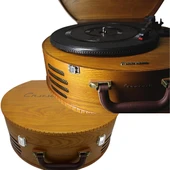 Pikap Crownwell Lion Ahşap Klasik Plak Çalar Bluetooth Usb SD Kart Okuyuculu thumbnail 5