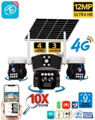 O-Kam 9095 12MP 10X Zoom 4 Lens 3 Ekran UltraHD 4G Solar Akıllı Güvenlik Kamerası thumbnail 1