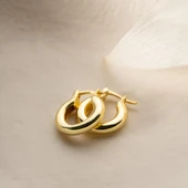 925 Ayar Gümüş Bombeli Halka Küpe thumbnail 6