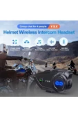 Y5x Rgb Işıklı Intercom 5 Kişi Bağlantılı 1000mah Motosiklet Bluetooth Kulaklık Seti thumbnail 2