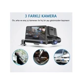AteşTech 1080P Full HD 3 Kameralı Araç İçi Sensörlü Geri Görüş Kameralı Dashcam - 3