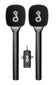 Çift Mikrofonlu Profosyonel Kablosuz Yüksek Kaliteli Ses Kaydı Röportaj Mikrofonu thumbnail 3