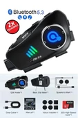 Q28 2x 2 Eşleşmeli Motosiklet Kask Bluetooth Kulaklık 1080p Kamera Su Geçirmez Intercom - 1