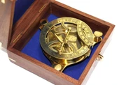 Ahşap Kutulu El Yapımı Pirinç Güneş Saati Ve Pusula 15640 thumbnail 2