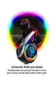 Y21 Rgb Işık Efektli Intercom Bluetooth Motosiklet Kask Kulaklığı Intercom Kulaklık thumbnail 3