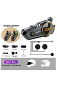 C50 Motosiklet Intercom Kask Kulaklık 1000 Mah Rgb Işıklı Bluetooth Kulaklık Ip67 thumbnail 4