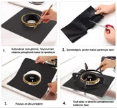 Siyah Renk Ocak Koruyucu Folyo Yanmaz Yapışmaz 4'lü Set thumbnail 4