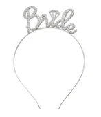 Gümüş Renkli Taşlı 'Bride' Gelin Tacı thumbnail 2