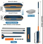 Katlanabilir Temizlik Mopu ve Tekerlekli Kova Seti thumbnail 2