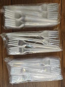 Lüks Şeffaf Plastik Çatal 3 er paket 100'lü 3,2 gr - 1