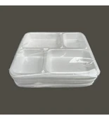 Beyaz 4 Gözlü Tabldot Köpük Tabak 100 Adet - 2