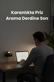 Akım Korumalı Priz Gece Lambalı 3 lü Priz 2xusb 2xtype-c Çıkışlı Grup Priz Çoğaltıcı - 5