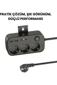 Akım Korumalı Priz 2 Usb + 2 Type-c Girişli 2 Metre Kablosu Anahtarlı Ve Duvara Monte Edilebilir - 5