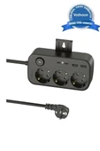 Akım Korumalı Priz 2 Usb + 2 Type-c Girişli 2 Metre Kablosu Anahtarlı Ve Duvara Monte Edilebilir - 1