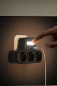 Akım Korumalı Priz Gece Lambalı 3 lü Priz 2xusb 2xtype-c Çıkışlı Grup Priz Çoğaltıcı - 3