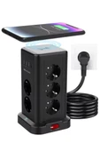 Wp711 Akım Korumalı Priz Kablosuz Şarj İstasyonu 11x Soket 3x Usb 1xtype-c Kablolu Grup Priz - 1
