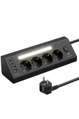 Lp764 Çoklu Gece Lambalı Priz Yüksek Gerilim Korumalı 4 lü Priz 2xusb 2xtype-c Çıkışlı Grup Priz Çoğaltıcı - 1